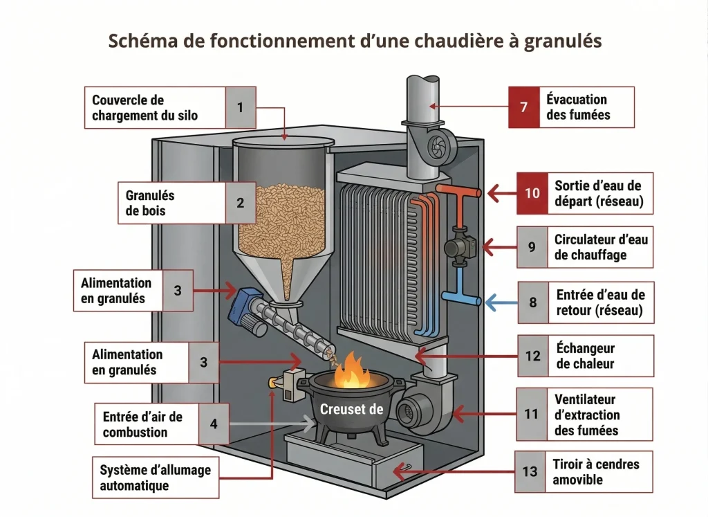 schema chaudiere granules