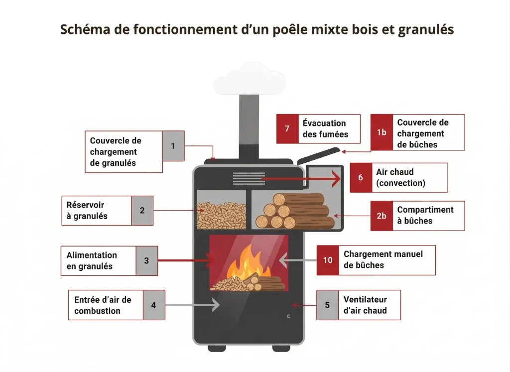 schema poele mixte